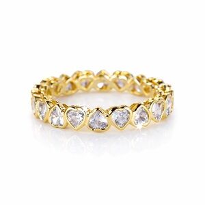 New Gold Plated Heart Eternity Ring